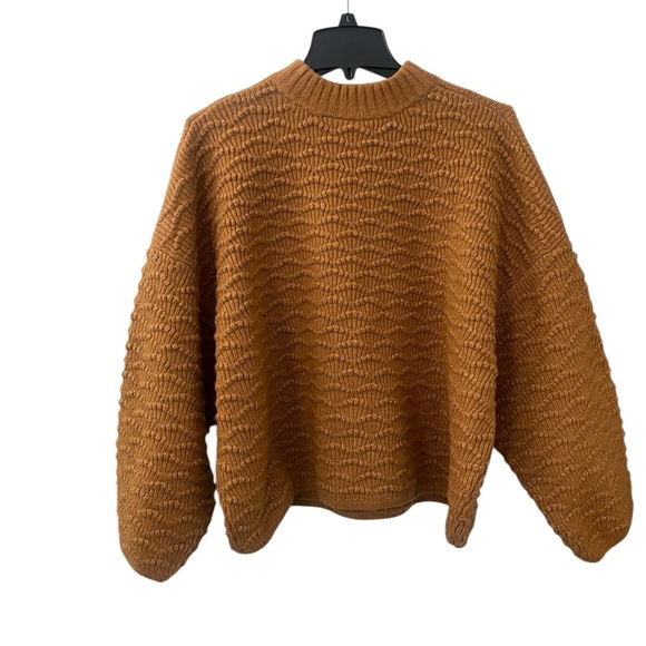 Weekday Gogo sweater mustard yellow oversized textured knit women’s size XSmall - Picture 3 of 5